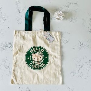 Q-Tees of California Hello Coffee Canvas Tote